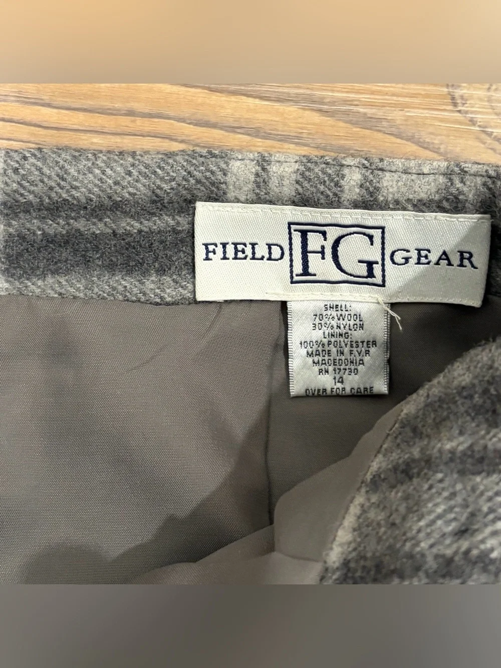 Vintage wool blend tartan grey white Plaid Wrap Midi Skirt 90’s grunge preppy